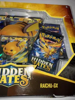 Pokemon TCG: Hidden Fates Collection - Raichu GX Box (NEW/SEALED) Box Damaged - Image 3
