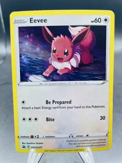 Pokemon Eevee SWSH127 Sword & Shield Cosmos Holo Black Star Promo LP - Image 1