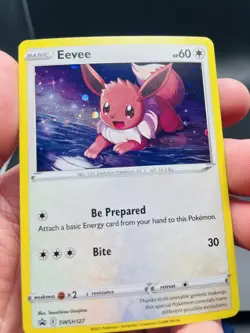 Pokemon Eevee SWSH127 Sword & Shield Cosmos Holo Black Star Promo LP - Image 2