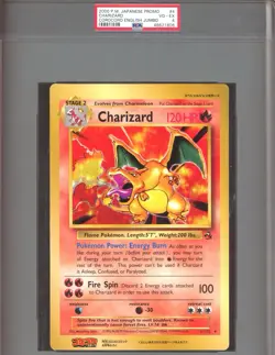 2000 Pokemon Japanese Charizard Jumbo Base Set Coro Coro English Promo PSA - Image 1