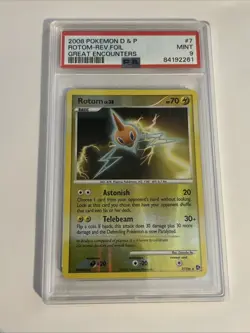 2008 Pokemon D&P Great Encounters # 7 Rotom Reverse Holo Foil PSA 9 - Image 1