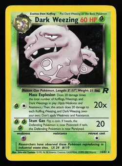 Dark Weezing 14/82 Holo Rare Team Rocket Pokemon Card - Image 1