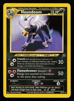 Houndoom 23/75 Rare Neo Discovery Pokemon Card - Image 1