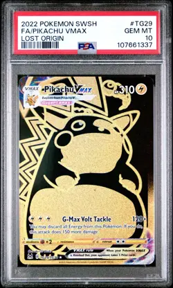 2022 POKEMON SWORD & SHIELD LOST ORIGIN TG29 FULL ART/PIKACHU PSA 10 - Image 1