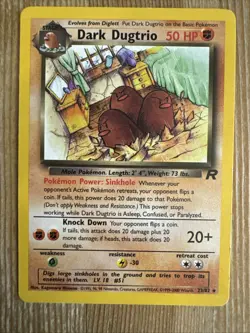 Dark Dugtrio - 23/82 - Pokemon Team Rocket Unlimited Rare Card WOTC LP/MP - Image 1
