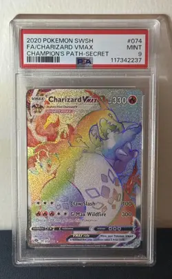 Pokemon TCG Charizard VMAX (Secret) 74/73 Champions Path Holo PSA 9 - Image 1