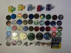 Lot Of 30 Pokemon Coins + 5 Pokemon Pins + 5 Sets Of Dice Pokemon Accessories - Image 1