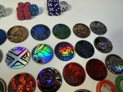 Lot Of 30 Pokemon Coins + 5 Pokemon Pins + 5 Sets Of Dice Pokemon Accessories - Image 4