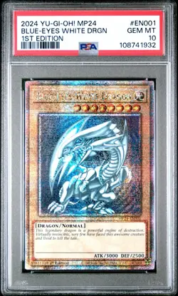 2024 Yu-gi-oh! Blue-Eyes White Dragon MP24-EN001 PSA 10 Quarter Century - Image 1