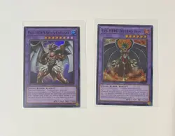 Yu-Gi-Oh! Evil HERO Wild Cyclone & Evil HERO Inferno Wing Blue Foil UR - Image 1