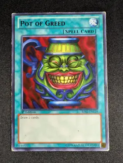 Yugioh - Pot of Greed BP02-EN129 1st Edition Rare HP - Image 1