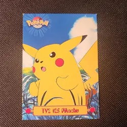 PIKACHU #25 TV2 - Blue Logo - Non-Holo - TOPPS POKEMON CARD - Image 1