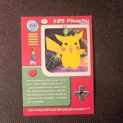 PIKACHU #25 TV2 - Blue Logo - Non-Holo - TOPPS POKEMON CARD - Image 2