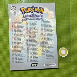 Pokemon Series 1 Checklist Card NM Topps Black Label Logo - Image 2