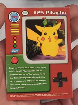 Vintage Rare 90s Pikachu #25 Topps Non-Holo TV Animation Edition Pokemon Card - Image 3