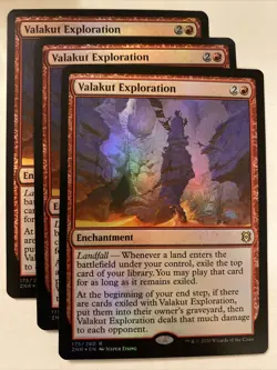 3x MTG Valakut Exploration Zendikar Rising 175/280 Foil Rare NM - Image 1