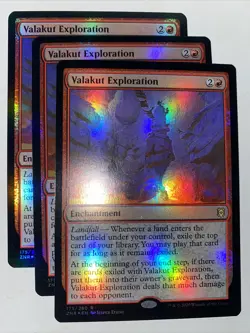 3x MTG Valakut Exploration Zendikar Rising 175/280 Foil Rare NM - Image 2