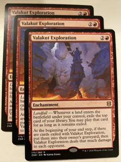 3x MTG Valakut Exploration Zendikar Rising 175/280 Regular Rare NM - Image 1