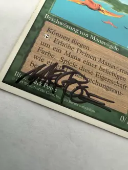 Birds of Paradise, MTG- German 4th Edition, Heavy Play, Mark Poole Signature - Image 2