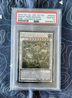 2010 PSA 10 YuGiOh Scrap Twin Dragon 1st Edition Ultimate Rare - Image 1