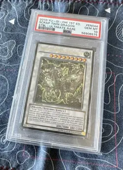2010 PSA 10 YuGiOh Scrap Twin Dragon 1st Edition Ultimate Rare - Image 2