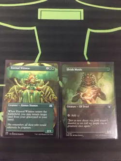 MTG Magic The Gathering Eternal Witness / Elvish Mystic Borderless Commander - Image 1