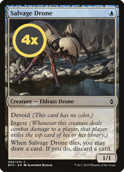 MTG Playset (4x) Salvage Drone ** Battle for Zendikar ** English (NM) - Image 1