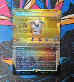 Steelshaper's Gift NM Borderless Rainbow Foil MTG Secret Lair Fallout SPECIAL - Image 1
