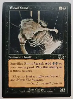 MTG Magic The Gathering Card Blood Vassal Summon Thrull Black Urza's Saga - Image 1