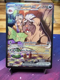 Pokemon TCG Destined Rivals Arven's Mabosstiff EX Full Art Sir Card 235/182 - Image 1
