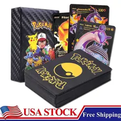 New Foil Black PACK 55 CARDS TCG GX Vmax GX Card Charizard Rare Pokemon Card - Image 1