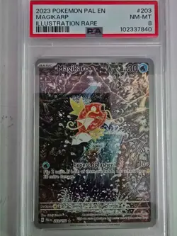 2023 Pokemon Paldea Evolved Magikarp Illustration Rare #203 PSA 8 NM-MT - Image 1