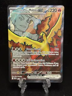 Pokemon Team Rockets Moltres EX Full Art 208/182 SV10 English, NM - Image 1