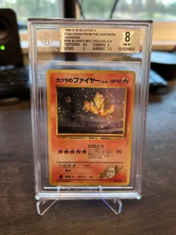 Blaine's Moltres No. 146 Holo Gym Heroes Japanese Pokemon TCG Card BGS 8 - Image 1
