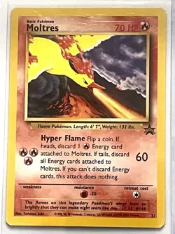 Moltres 21 - 2000 WOTC Vintage Black Star Promo - Pokemon Card - NM - Image 1