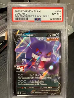 2023 POKEMON PLAY! POKEMON PRIZE PACK: SERIES 2 #156 GENGAR V PSA 8 - Image 1