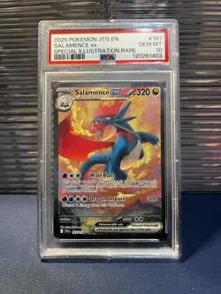 2025 POKEMON JTG EN-JOURNEY TOGETHER SALAMENCE 187/159 EX - GEM - PSA 10 - Image 1