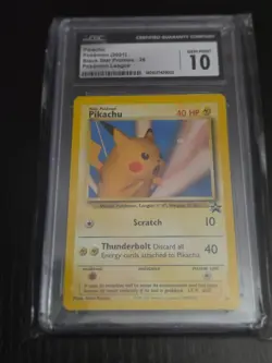 PIKACHU CGC 10 PROMO BLACK STAR POKEMON LEAGUE #26 2001 POKEMON ENGLISH - Image 1