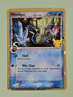 2021 Near Mint Pokemon Mimikyu Delta Holo SWSH136 25th Celebrations Collection - Image 2