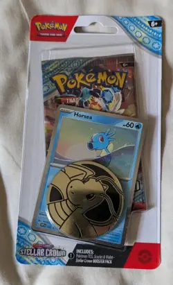 Pokemon TCG Scarlet & Violet Stellar Crown Single Pack Blister Horsea - Image 1
