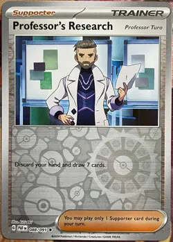 Professor's Research Reverse Holo Rare - 088/091 - Paldean Fates Pokemon 2024 - Image 1