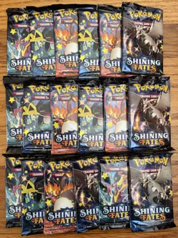 2021 Pokemon TCG Shining Fates Booster Packs Lot 18 Sealed Tins Sword & Shield 753569127335 - Image 1