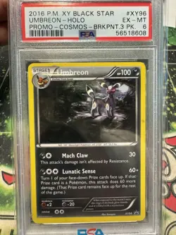 2016 Pokemon XY Black Star Promo XY96 Umbreon PSA 6 - Image 1