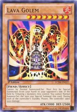 Yugioh! LP Lava Golem - LCJW-EN117 - Rare - 1st Edition Lightly Played, English - Image 1