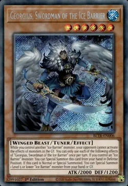 Georgius, Swordsman Of The Ice Barrier - Secret Rare 1st Ed BLTR-EN006 NM YuGiOh - Image 1