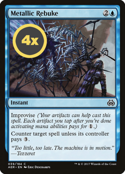 MTG Playset (4x) Metallic Rebuke ** Aether Revolt ** English (NM) - Image 1