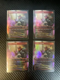 4x Faithless Looting (Borderless) Commander Masters Foil - Signed By Artist - Image 1