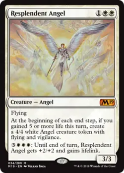 1x Resplendent Angel - Foil Light Play, English Core Set 2019 MTG Magic - Image 1