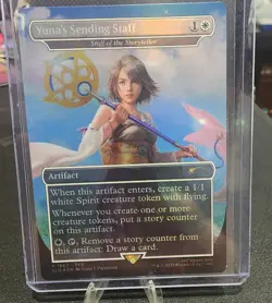 Yuna's Sending Staff, Foil, Secret Lair Final Fantasy Magic MTG NM - Image 1