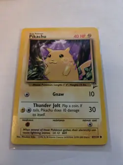 Pokemon Pikachu Base Set 2 Regular Card 087/130 MP Common - Image 1